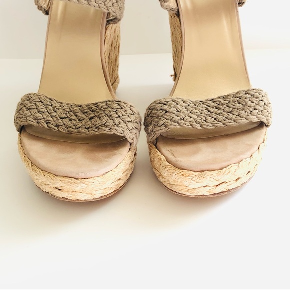 STUART WEITZMAN ALEX Green Crisscross Espadrille Wedges - Picture 4 of 15